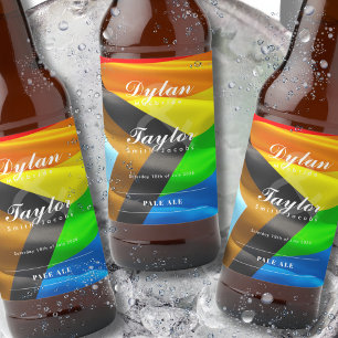 Rótulo Para Garrafa De Cerveja Gay Wedding Pride Flag Tipografia Rótulo de Cervej