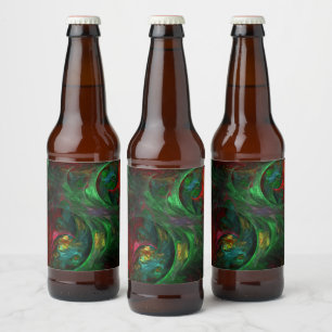 Rótulo Para Garrafa De Cerveja Genesis Abstrato Art Verde