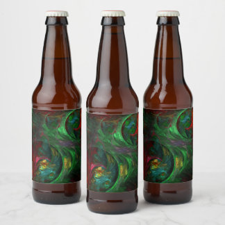 Rótulo Para Garrafa De Cerveja Genesis Abstrato Art Verde