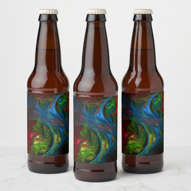 Rótulo Para Garrafa De Cerveja Genesis Blue Abstrato Art (Garrafas)