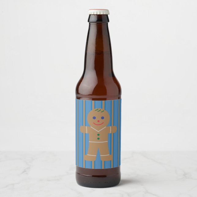 Rótulo Para Garrafa De Cerveja Gingerbird Man (Frente)
