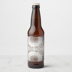 Rótulo Para Garrafa De Cerveja girassol em casa