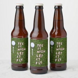 Rótulo Para Garrafa De Cerveja Golf Tee, lá em cima, deixou voar com bola de gol