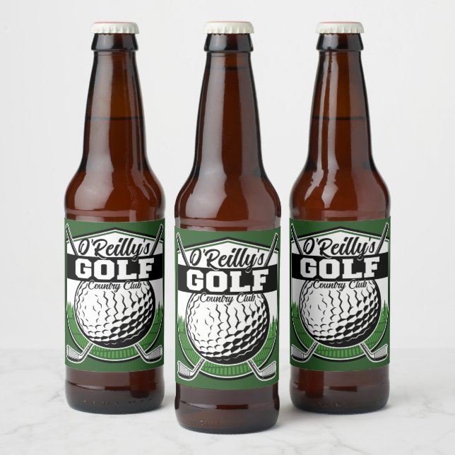 Rótulo Para Garrafa De Cerveja Golfe Jogador Pro Golfe Personalizado Country Club (Garrafas)