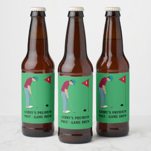 Rótulo Para Garrafa De Cerveja Golfe Verde Pensado