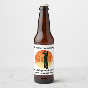 Rótulo Para Garrafa De Cerveja Golfer Silhouette Sunset