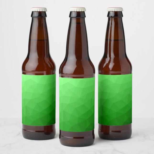 Rótulo Para Garrafa De Cerveja Gradiente verde claro padrão geométrico de malha b (Garrafas)