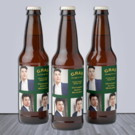 Rótulo Para Garrafa De Cerveja Graduação de Foto com Tipografia Minimalista 3