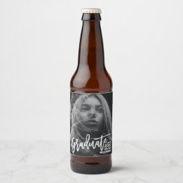 Rótulo Para Garrafa De Cerveja Graduação de Foto Mínima de Cheio de Caligrafia Mo