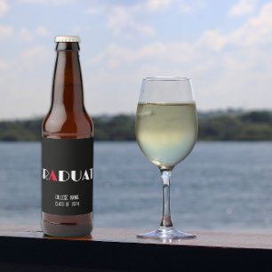 Rótulo Para Garrafa De Cerveja Graduação mínima em vermelho branco preto