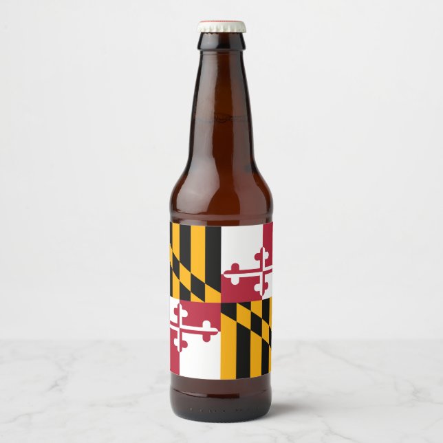 Rótulo Para Garrafa De Cerveja Gráfico de Sinalizador Dinâmico do Estado de Maryl (Frente)
