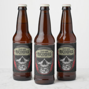 Rótulo Para Garrafa De Cerveja Gym de Boxer Personalizado do Skeleton Boxer 