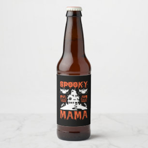 Rótulo Para Garrafa De Cerveja Halloween Spooky Mama Birthday