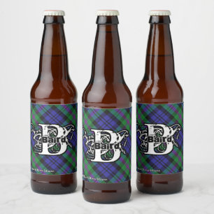 Rótulo Para Garrafa De Cerveja Happy Scotsman Clan Baird Tartan Monograma