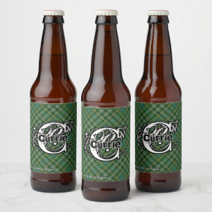 Rótulo Para Garrafa De Cerveja Happy Scotsman Clan Currie Tartan Monogramo