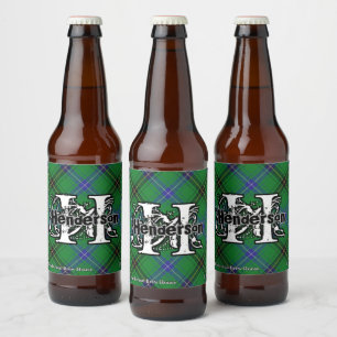 Rótulo Para Garrafa De Cerveja Happy Scotsman Clan Henderson Tartan Monogramo