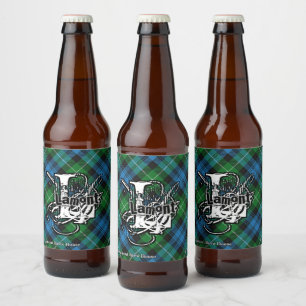 Rótulo Para Garrafa De Cerveja Happy Scotsman Clan Lamont Tartan Monograma