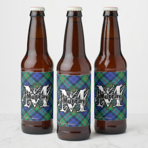 Rótulo Para Garrafa De Cerveja Happy Scotsman Clan Murray Tartan Monograma