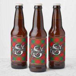 Rótulo Para Garrafa De Cerveja Happy Scotsman Clan Sinclair Tartan Monogramo