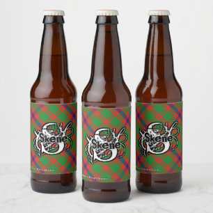 Rótulo Para Garrafa De Cerveja Happy Scotsman Clan Skene Tartan Monogramo