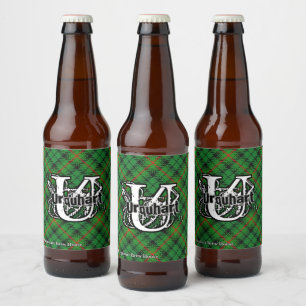 Rótulo Para Garrafa De Cerveja Happy Scotsman Clan Urquhart Tartan Monogramo