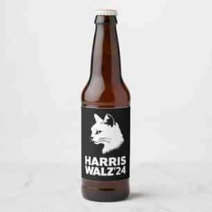 Rótulo Para Garrafa De Cerveja Harris Waltz Eleição 2024 Engraçado Gato Kamala Ti