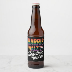 Rótulo Para Garrafa De Cerveja Harris Walz 2024 Juntos Podemos Eleição LGBTQIA