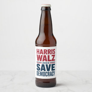 Rótulo Para Garrafa De Cerveja Harris Walz Salva Democracia