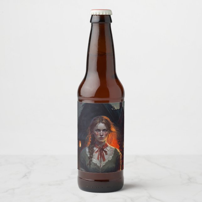 Rótulo Para Garrafa De Cerveja Haunting house (Frente)