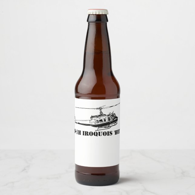 Rótulo Para Garrafa De Cerveja Helicóptero Cerveja UH-1H Iroquois (Frente)