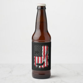 Rótulo Para Garrafa De Cerveja Hóquei Bandeira Americana Esportes Retro Vintage