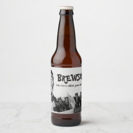 Rótulo Para Garrafa De Cerveja Humorous Brewski Retro Noventa anos 50 Cerveja