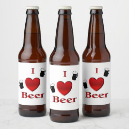 Rótulo Para Garrafa De Cerveja I Heart Beer Design
