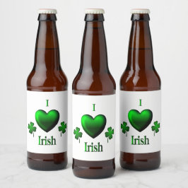 Rótulo Para Garrafa De Cerveja I Heart Irish