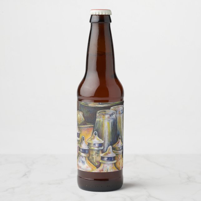 Rótulo Para Garrafa De Cerveja Ideografia da luz Ouro (Frente)