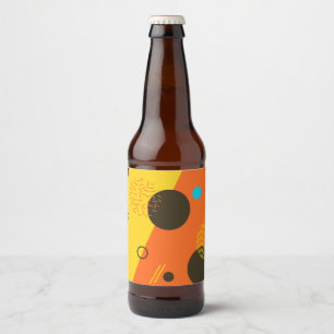 Rótulo Para Garrafa De Cerveja Ilustração de Memphis urbana, moderna e na moda
