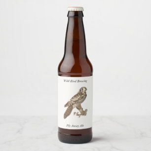 Rótulo Para Garrafa De Cerveja Imagem de aves do Norte Hawk Owl (Surnia ulula)