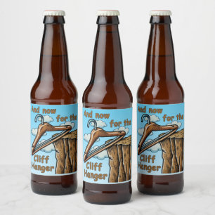 Rótulo Para Garrafa De Cerveja Imagem Divertida de Cliff Hanger com Jogo de Palav
