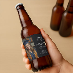 Rótulo Para Garrafa De Cerveja Imagem do Partido de Formando Preto Personalizado 