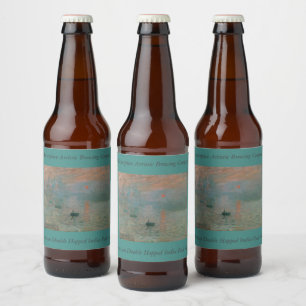 Rótulo Para Garrafa De Cerveja Impressão de Claude Monet Surgimento do Sol (levan