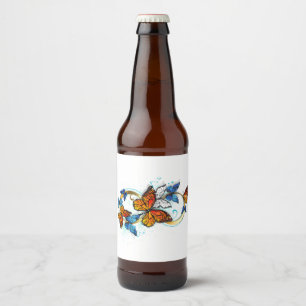 Rótulo Para Garrafa De Cerveja Infinidade de Borboletas Monarca