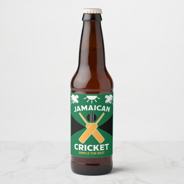 Rótulo Para Garrafa De Cerveja Jamaica Cricket (Frente)