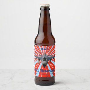 Rótulo Para Garrafa De Cerveja Jato de Fighter estilo retrô