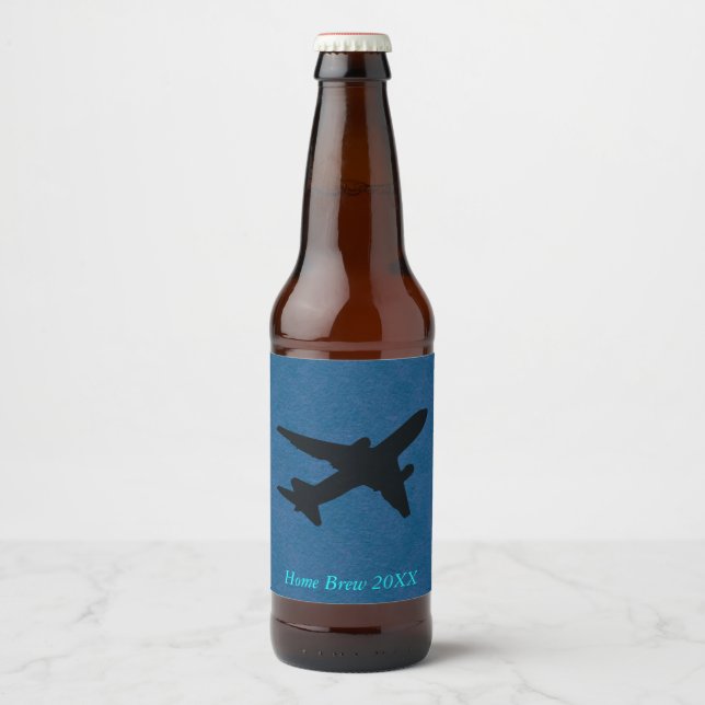 Rótulo Para Garrafa De Cerveja Jet Silhouette (Frente)
