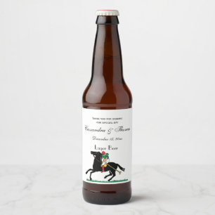 Rótulo Para Garrafa De Cerveja Jogador de Polo Antigo em Pônei
