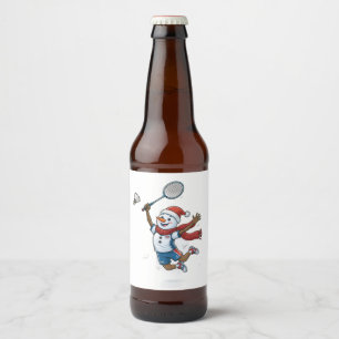 Rótulo Para Garrafa De Cerveja Jogador de Tênis Boneco de Neve Natal 2026 Esporte