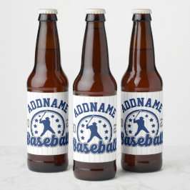 Rótulo Para Garrafa De Cerveja Jogo Jogador da Equipe Baseball de NOME Personaliz