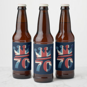 Rótulo Para Garrafa De Cerveja Jubileu de Platina Rainha Elizabeth 70 anos