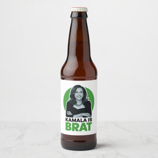 Rótulo Para Garrafa De Cerveja Kamala é Brat Funny Sarcastic (Frente)
