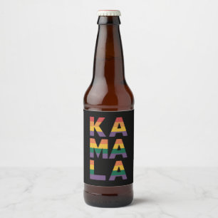 Rótulo Para Garrafa De Cerveja Kamala Harris 2024 Bandeira Arco-Íris Orgulho Gay